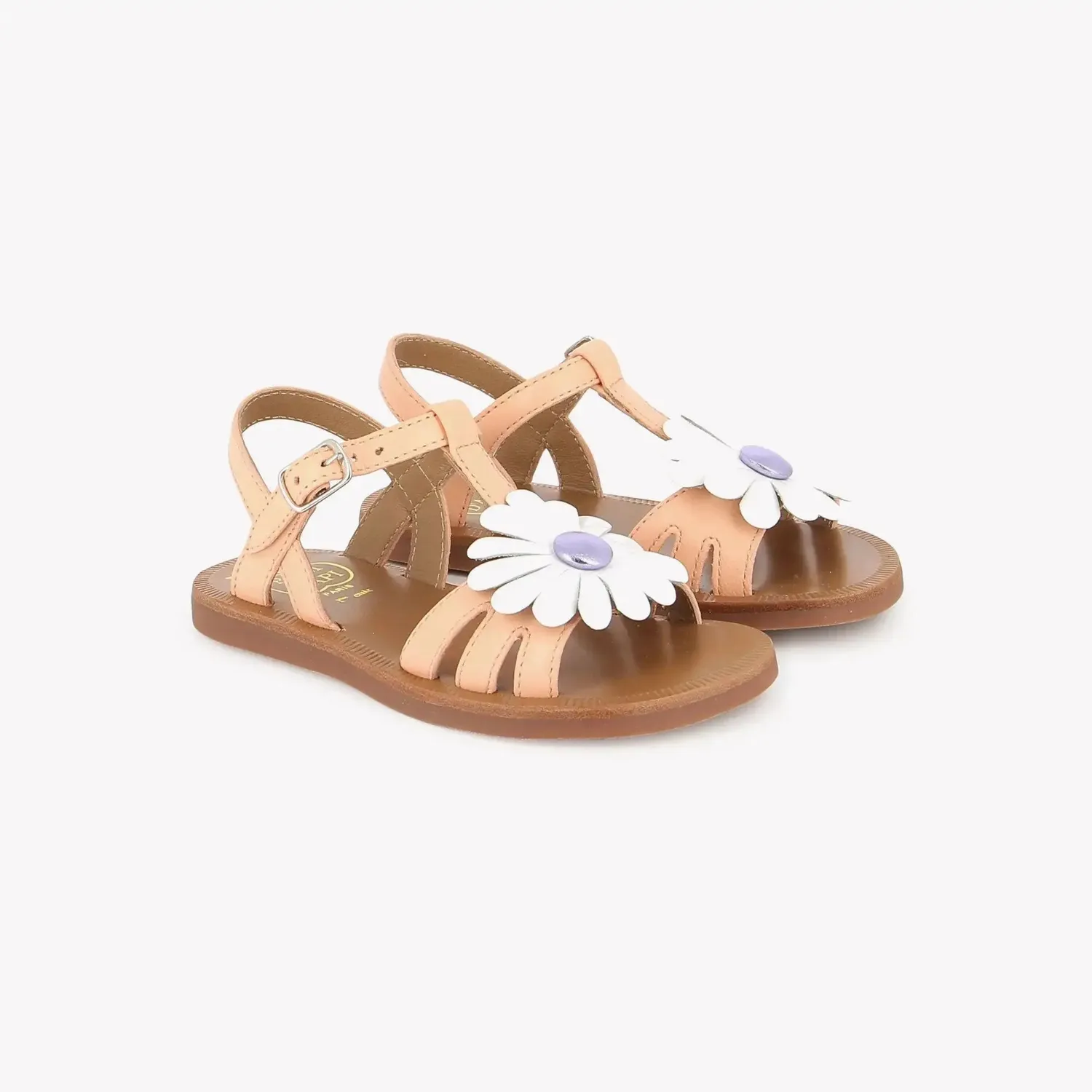 Pom d'Api Plagette Big Flo sandale cuir à boucle