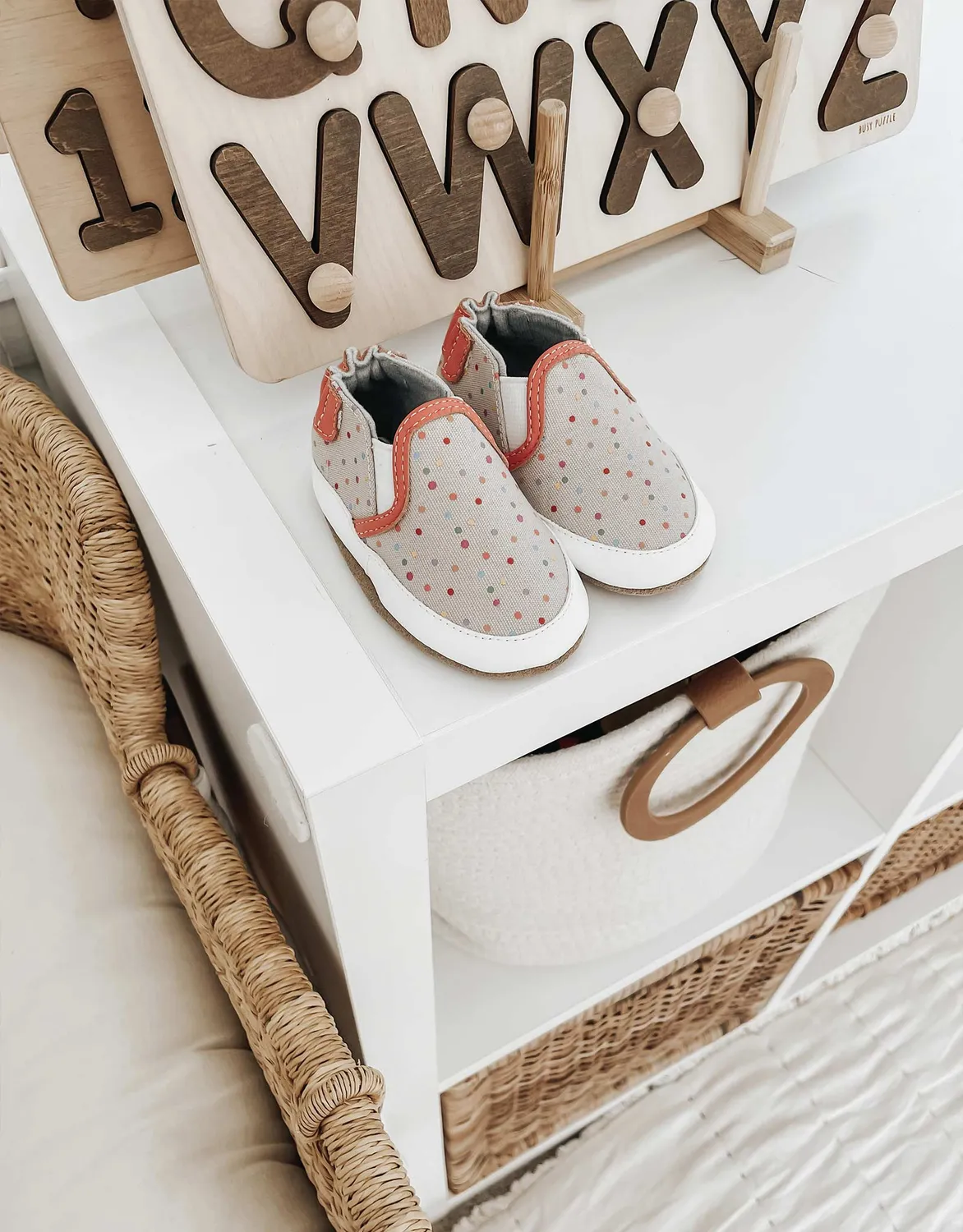 Robeez Soft Soles Polka Dot Polly chaussons pois toile