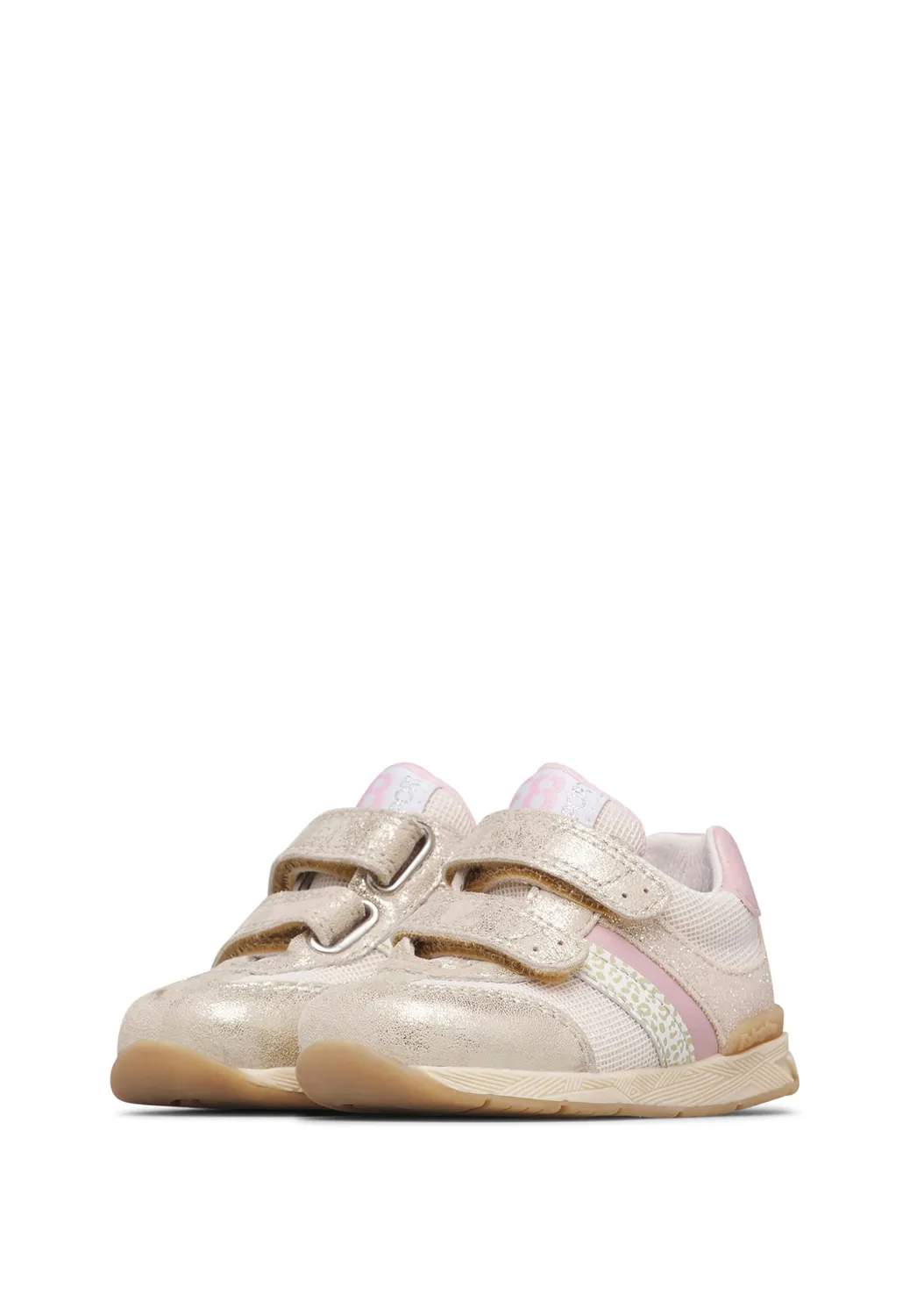 Falcotto baskets enfant cuir tissu paillettes scratch