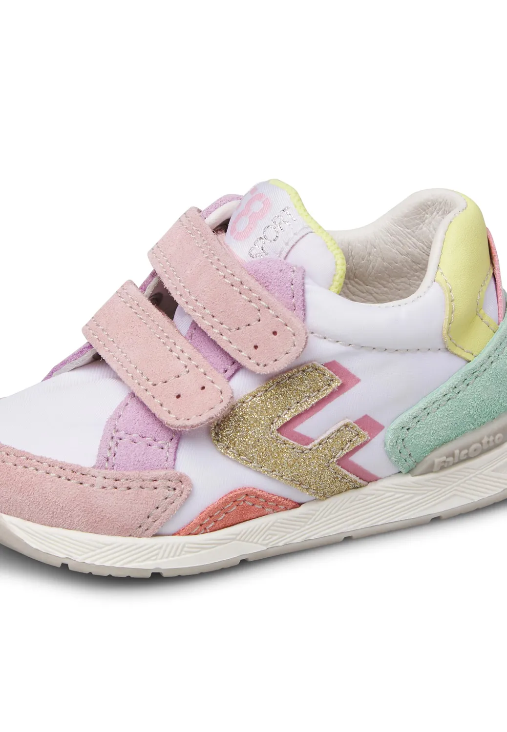 Falcotto baskets enfant cuir tissu scratch sport