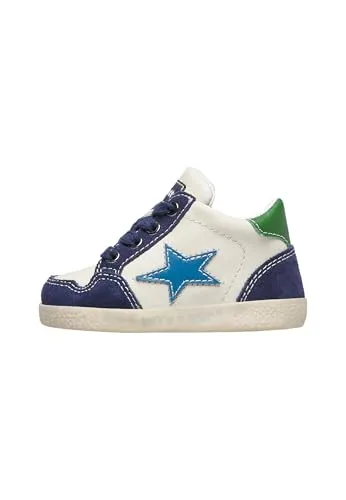 Falcotto baskets cuir daim étoile enfant lacets