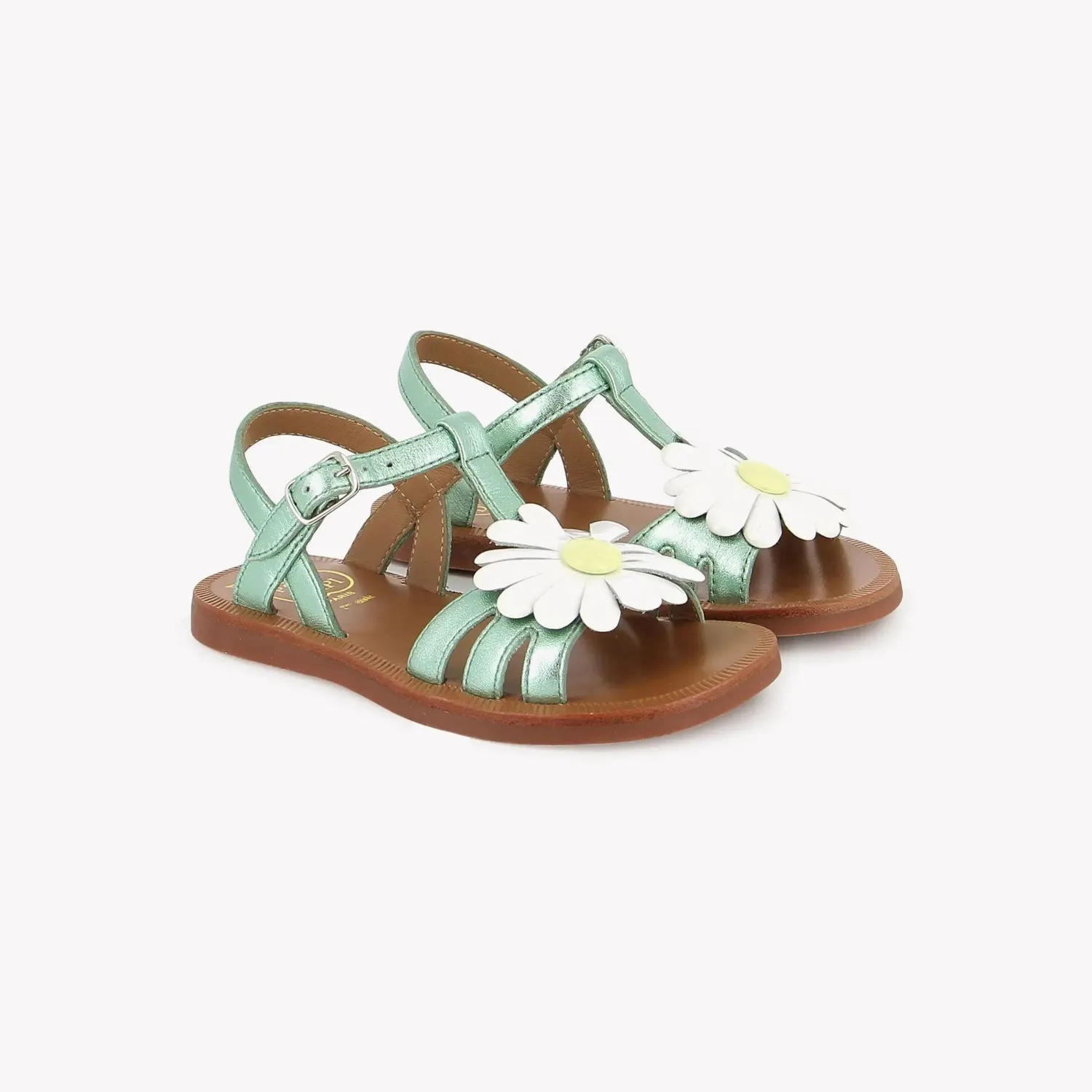 Pom d'Api Plagette Big Flo sandale cuir à boucle