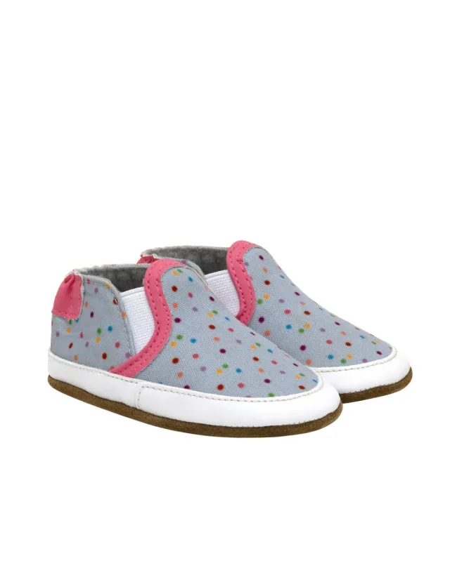 Robeez Soft Soles Polka Dot Polly chaussons pois toile