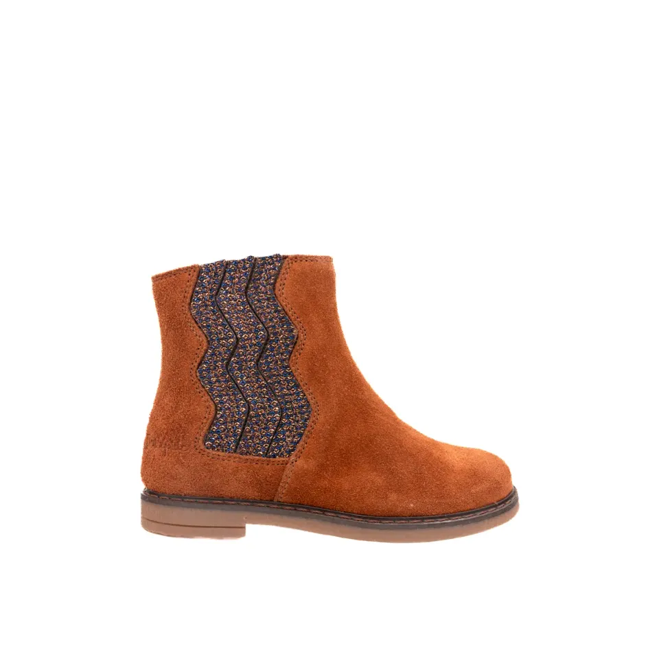 Babybotte Klarisse bottine fille cognac velours