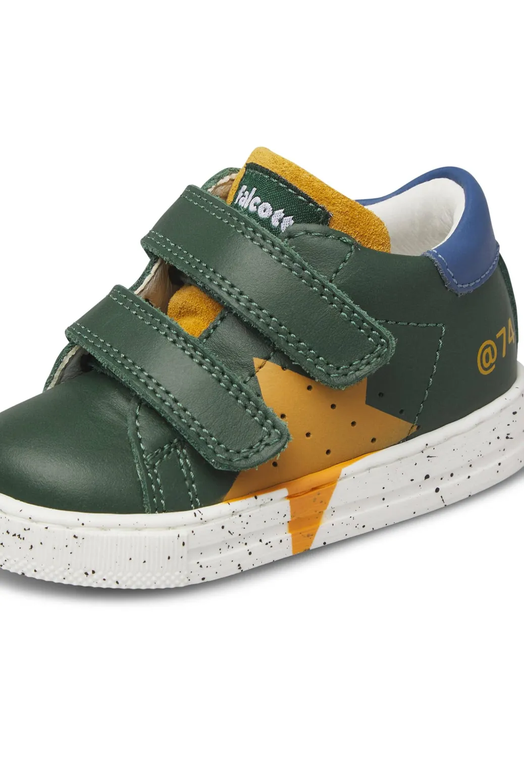 Falcotto baskets cuir et suède enfant étoile contrastée