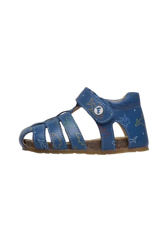 Falcotto sandale semi-fermée cuir bleu 19 EU