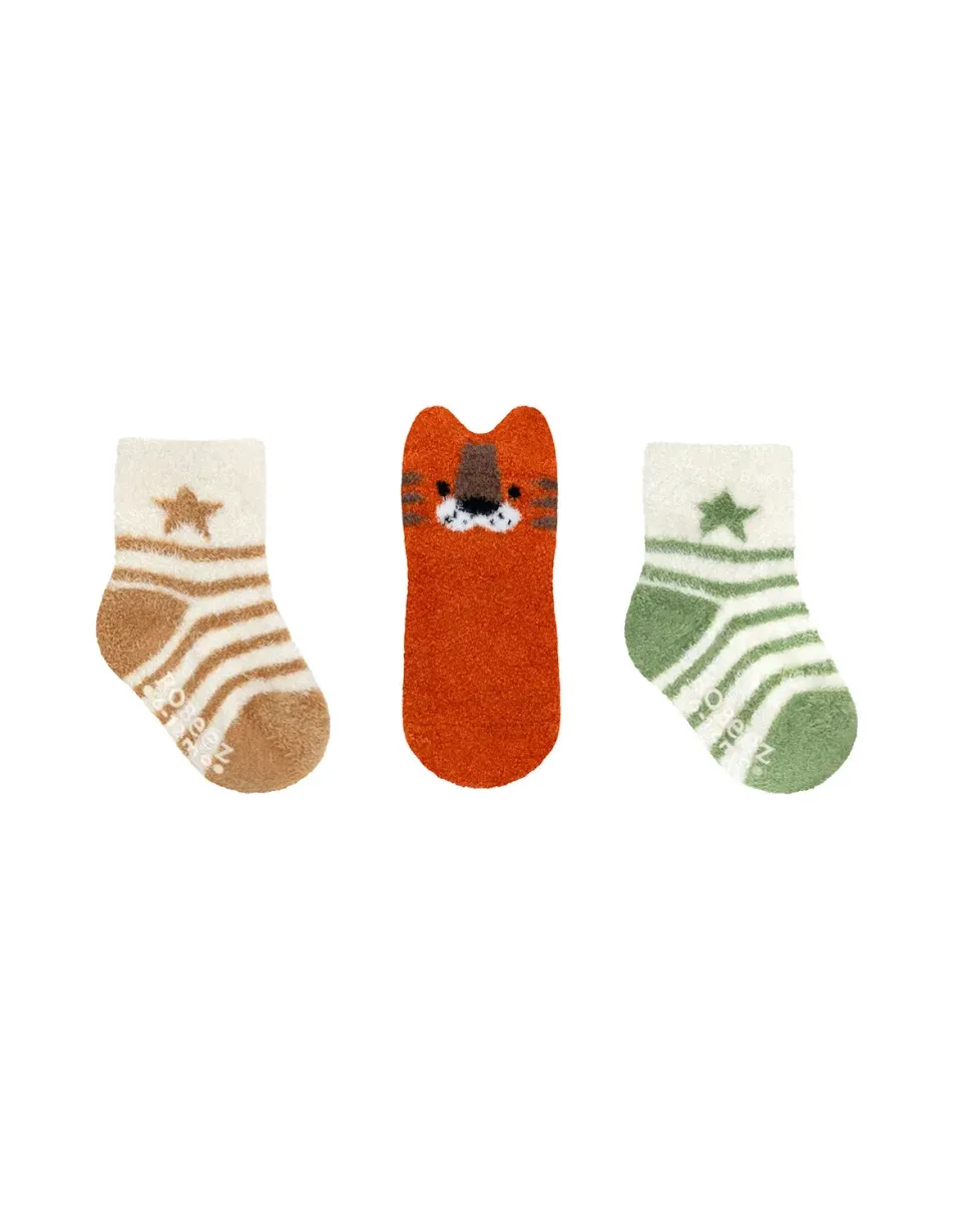 Robeez Tiger-Tastic! chaussettes bébé 3 paires orange tigre