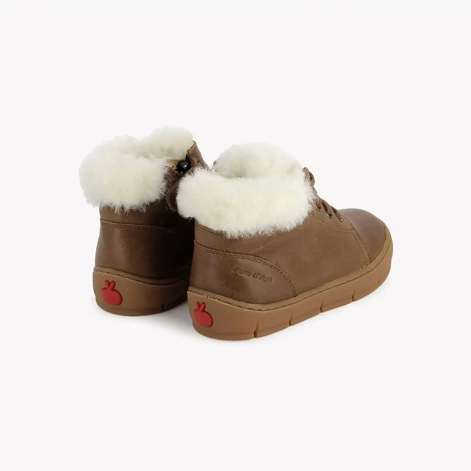 10is Start Top Fur baskets garçon marron cuir