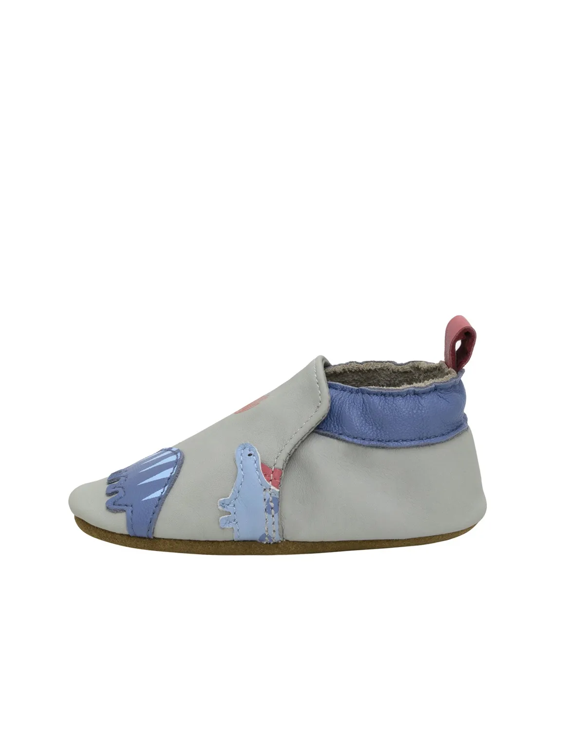 Robeez Soft Soles Dino Pals chaussons bébé gris dinosaure