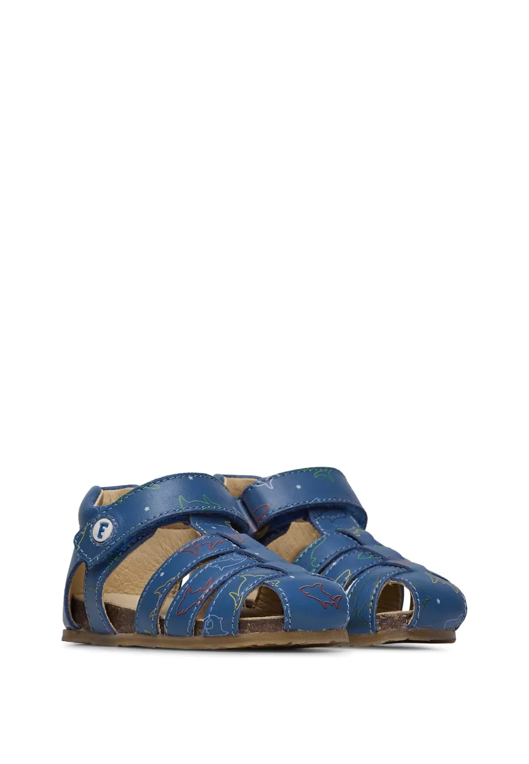 Falcotto sandale semi-fermée cuir bleu 19 EU