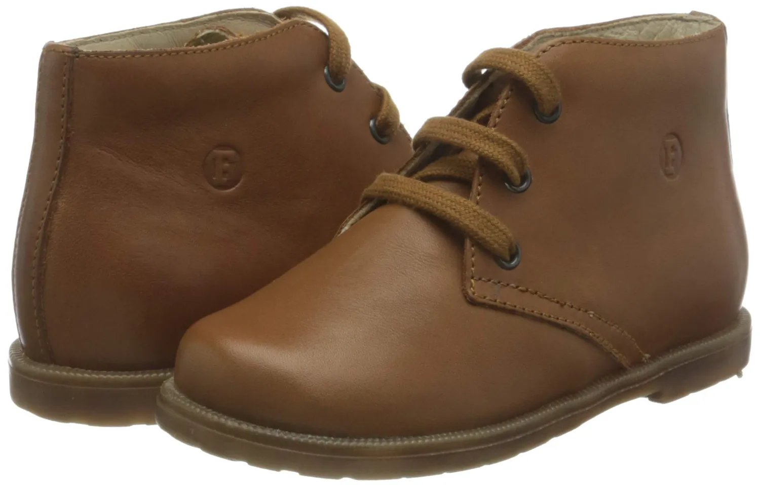 Falcotto Fox baskets montantes bébé cuir cognac premiers pas