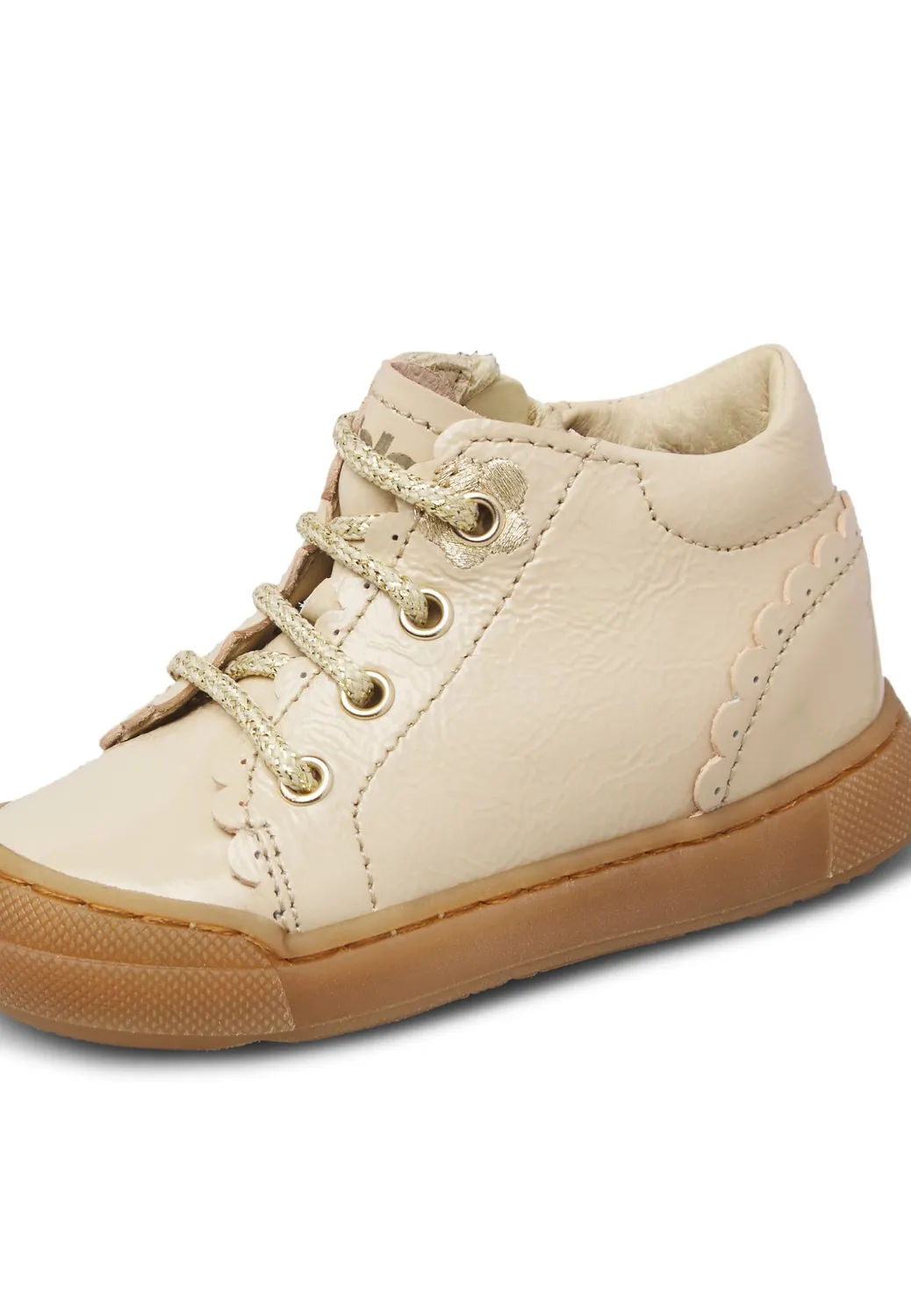 Falcotto baskets enfant vernis brillant zip lacets