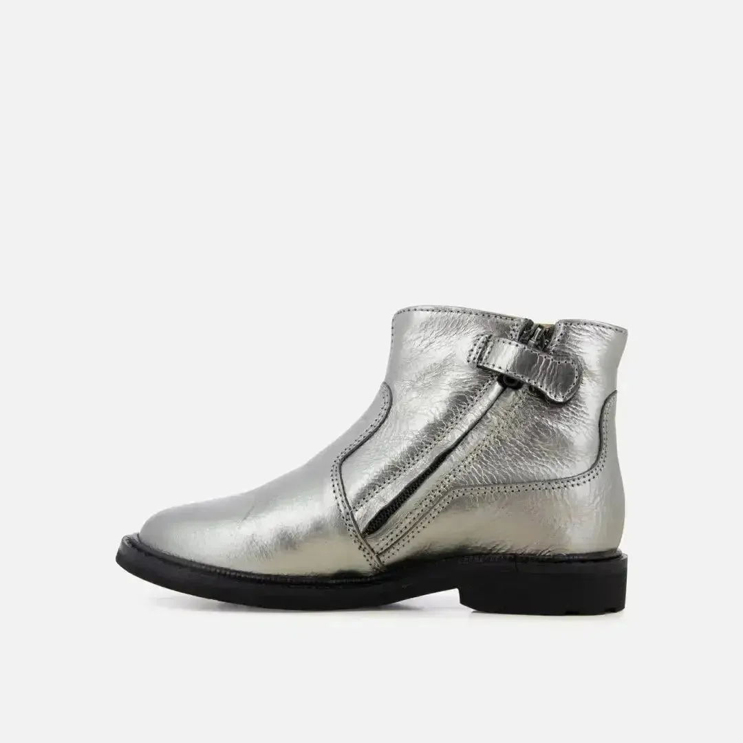 10is Sister Boots SL bottines cuir argenté à zip