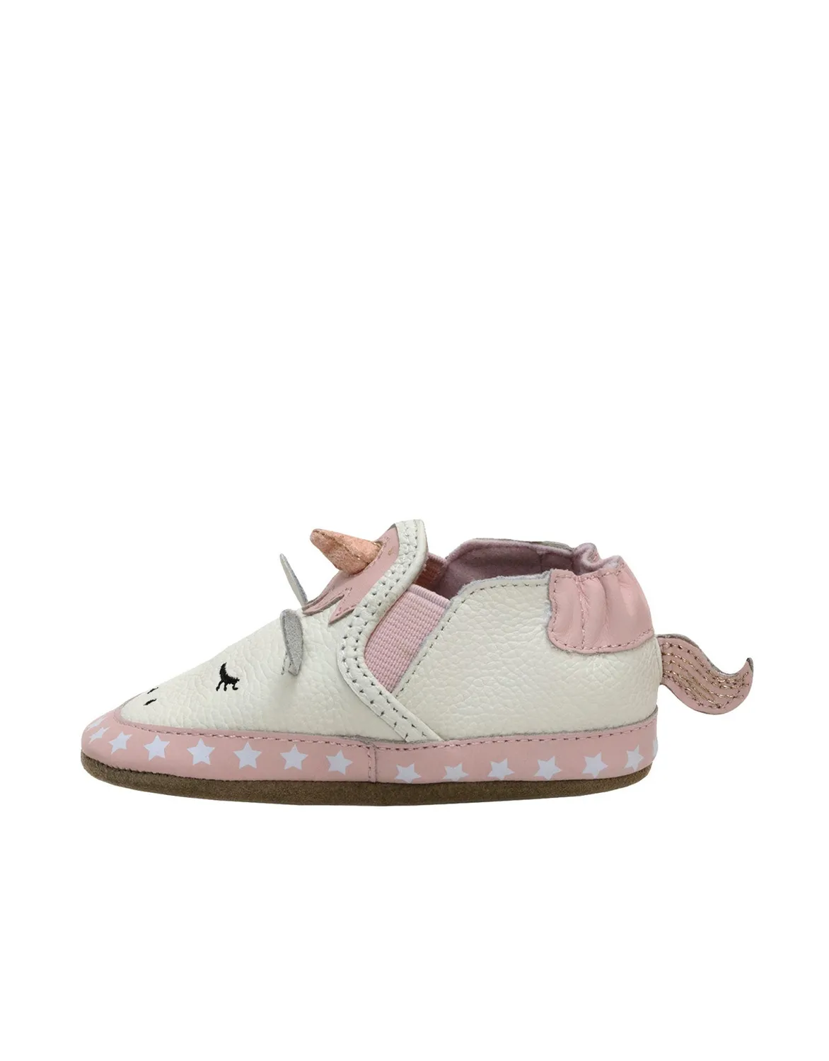 Robeez Soft Soles Evie chaussons bébé blanc licorne cuir