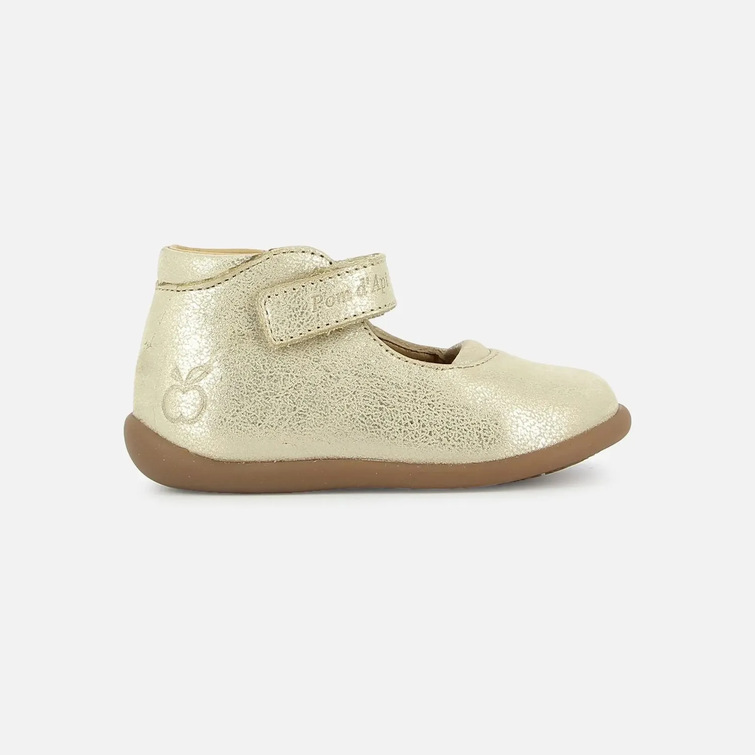 10is STAND-UP MARY chaussures premiers pas doré cuir métallisé