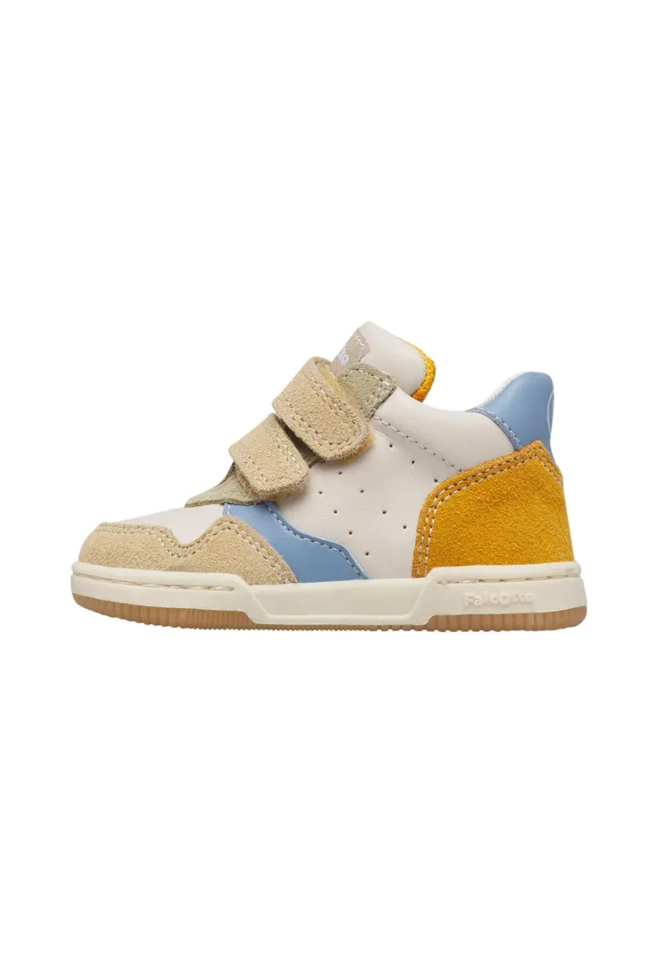 Falcotto Baskets Cuir Suède Enfant Double Velcro