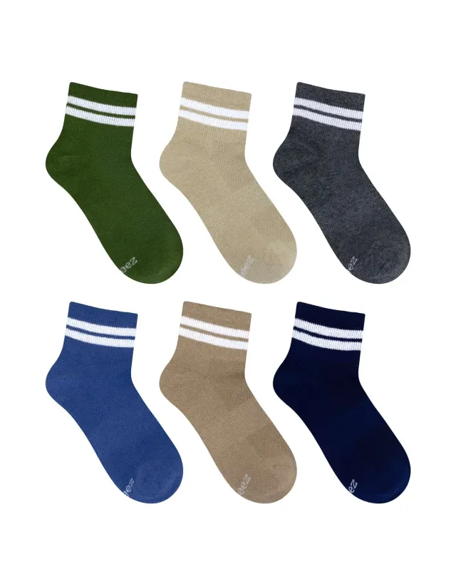 Robeez Brady Striped socquettes enfant lot de 6 neutre garçon