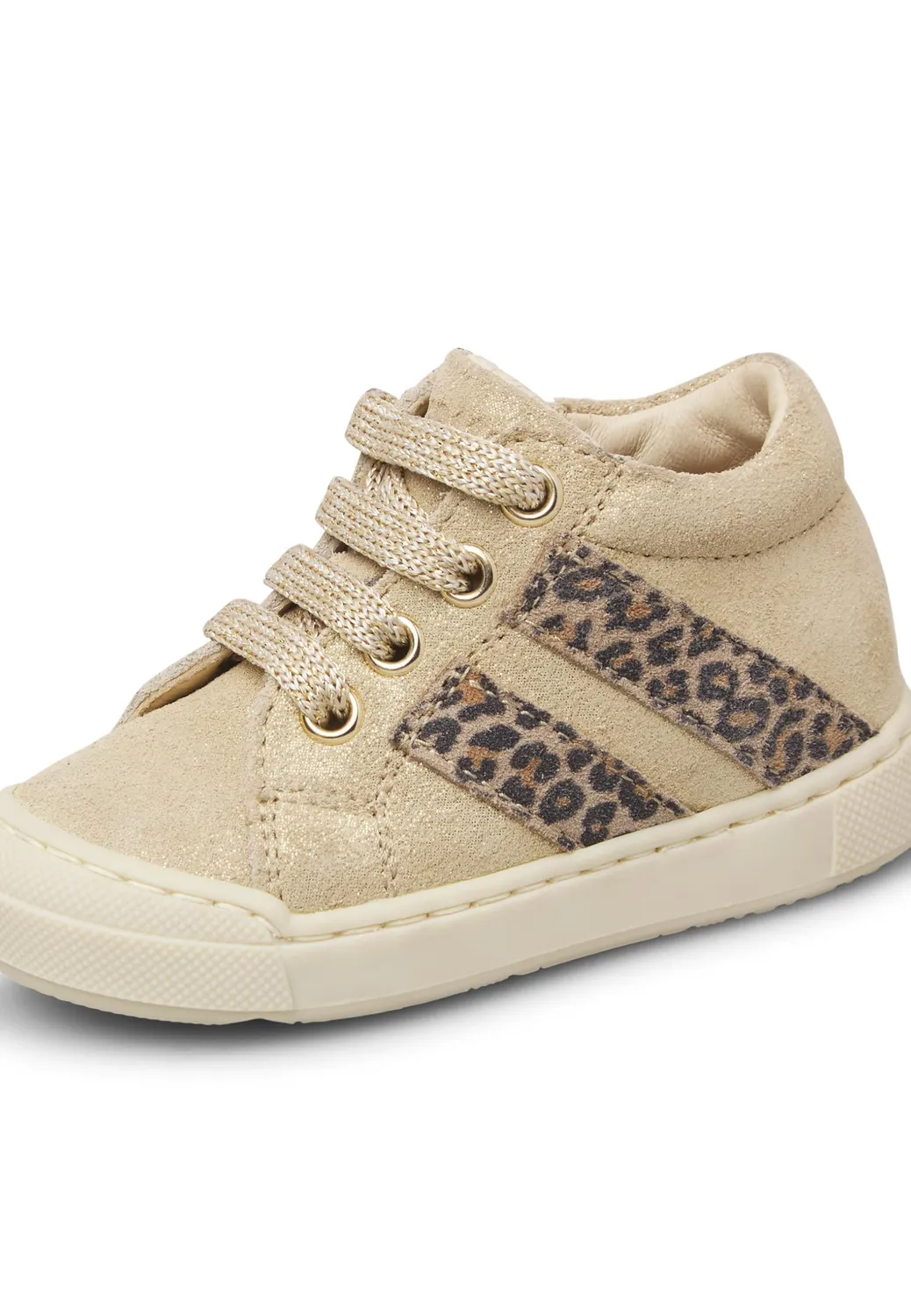 Falcotto baskets enfant suède paillettes zip lacets