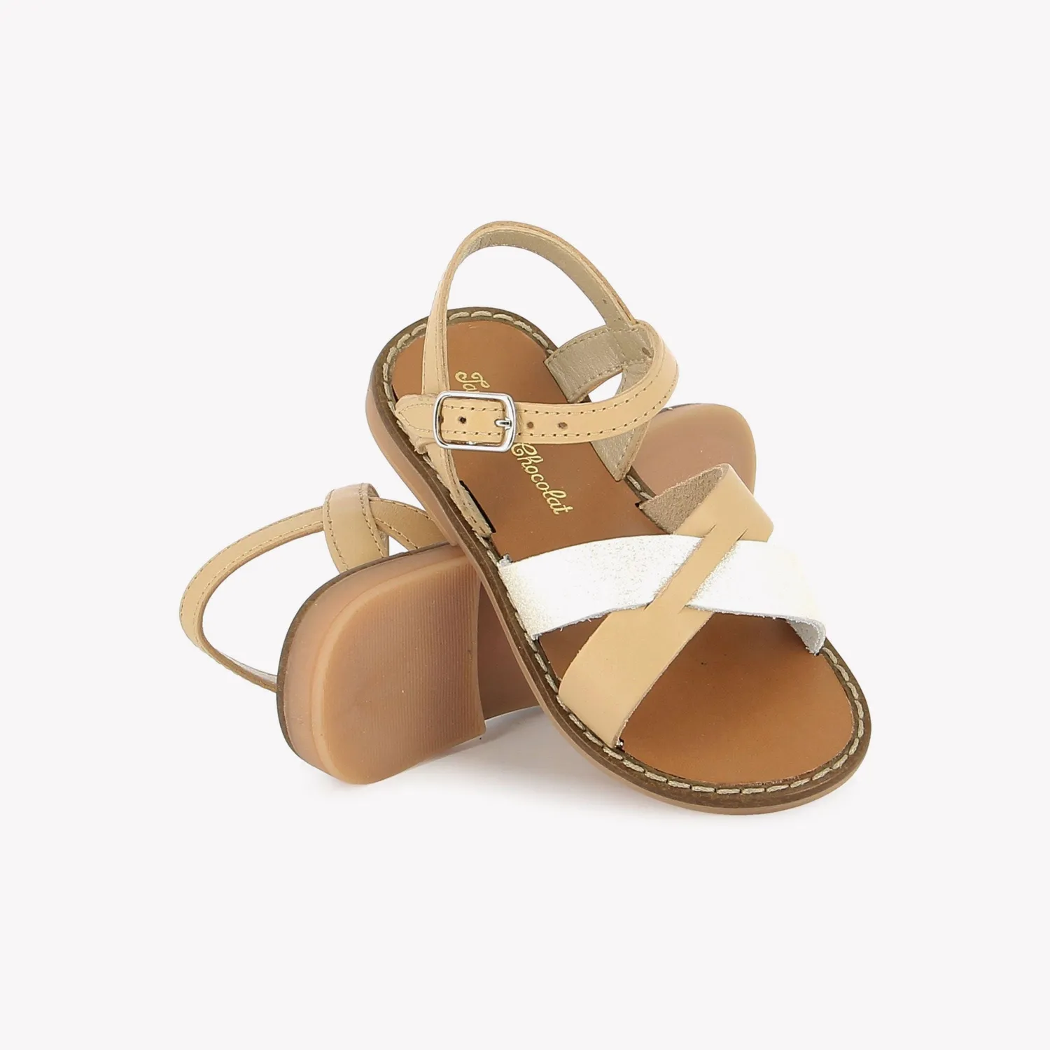 10is T&C 10 Lili sandales cuir tressé