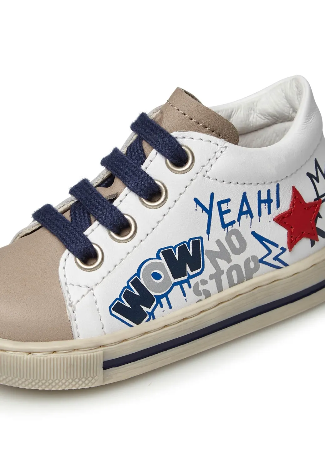 Falcotto Pien baskets cuir gris blanc 24
