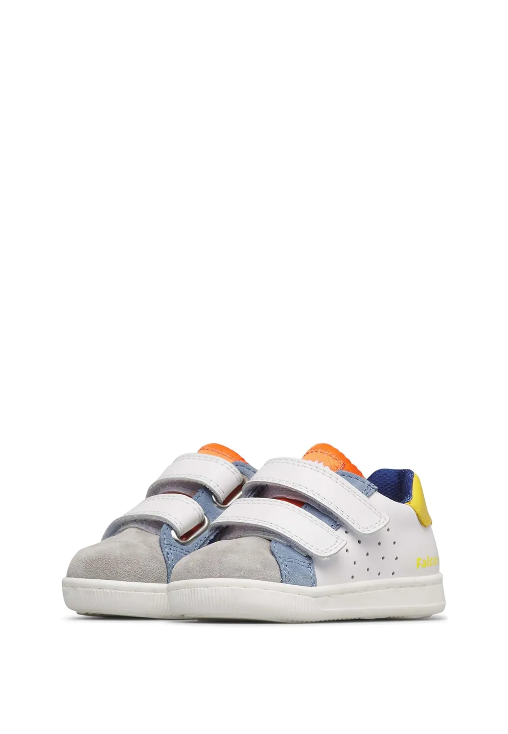Falcotto Kiner Low VL baskets cuir enfant double scratch