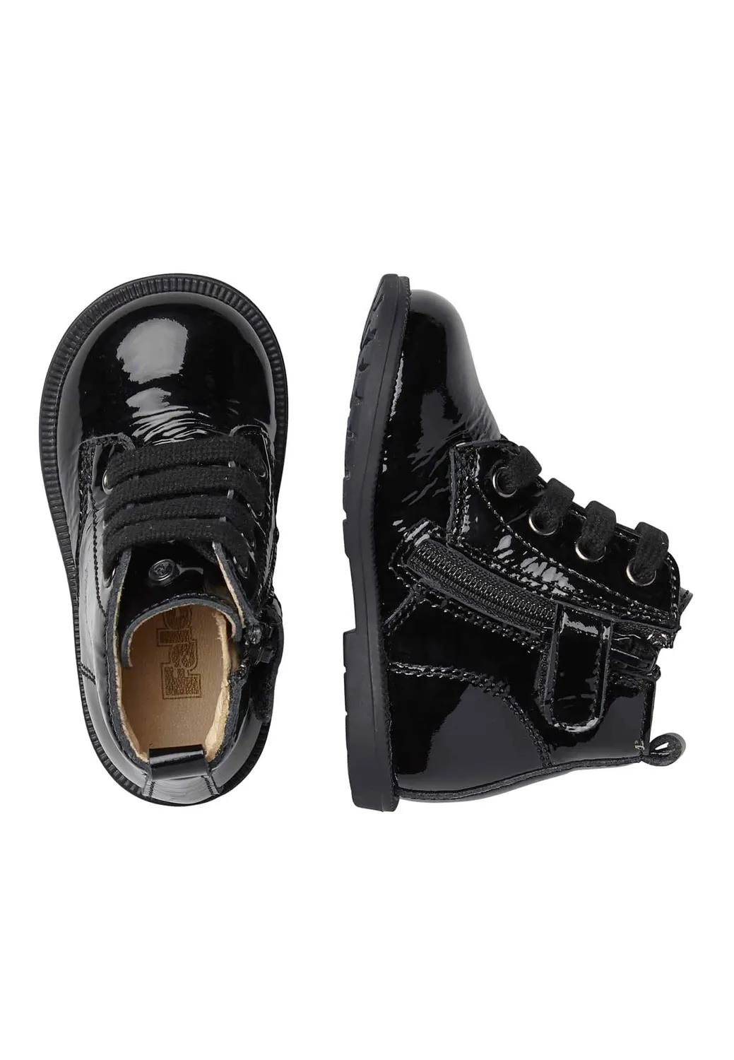 Falcotto ROBIN NEW bottines vernies à lacets noires 20