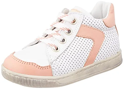 Falcotto Amornia baskets cuir blanc rose perforées
