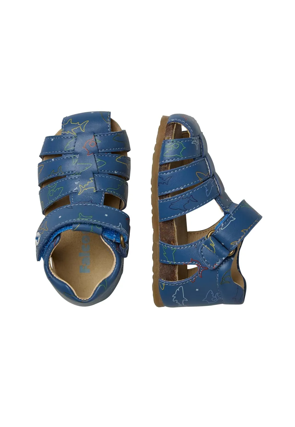 Falcotto sandale semi-fermée cuir bleu 19 EU