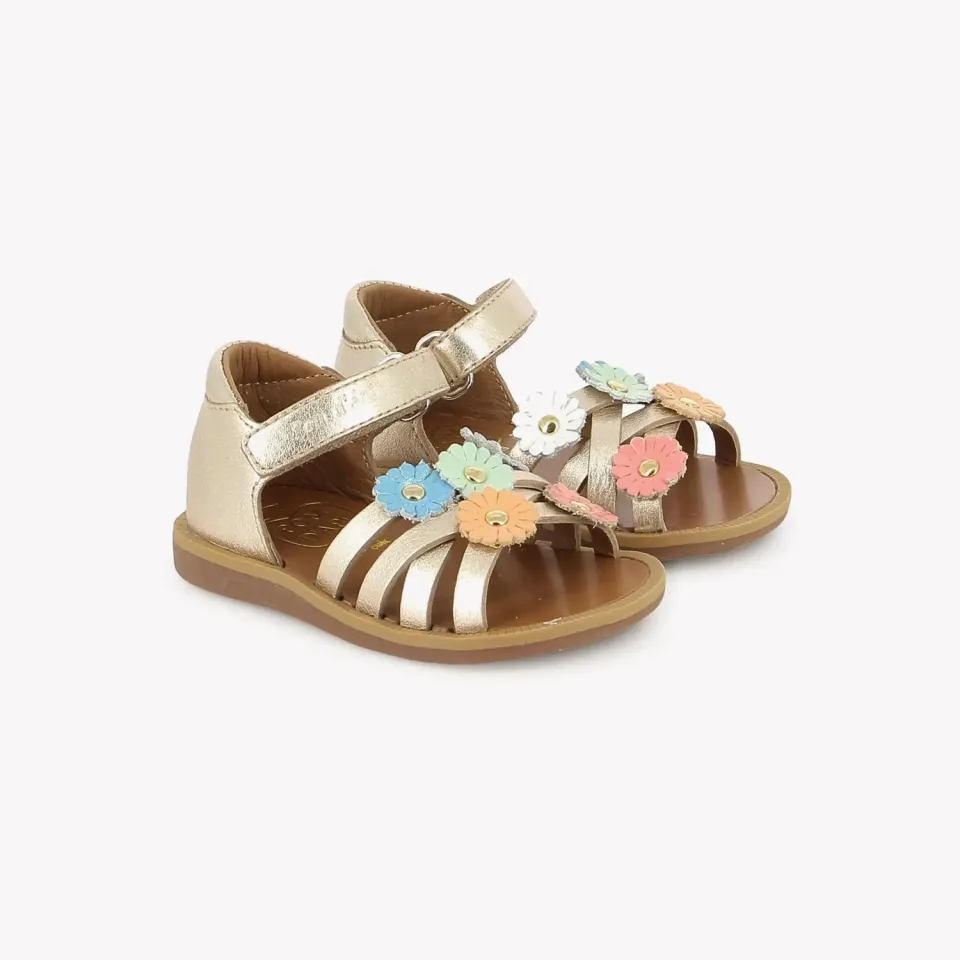 10is Poppy Spring Laminato sandale platine fleur
