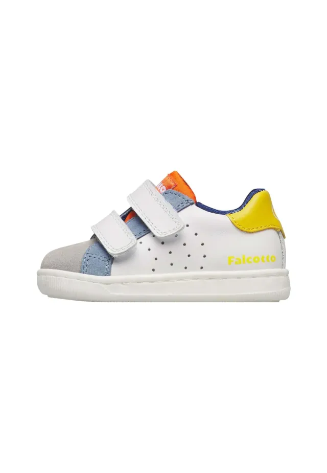 Falcotto Kiner Low VL baskets cuir enfant double scratch