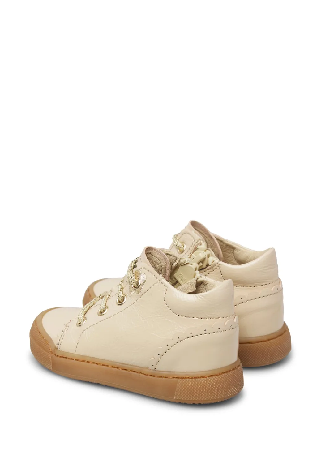 Falcotto baskets enfant vernis brillant zip lacets