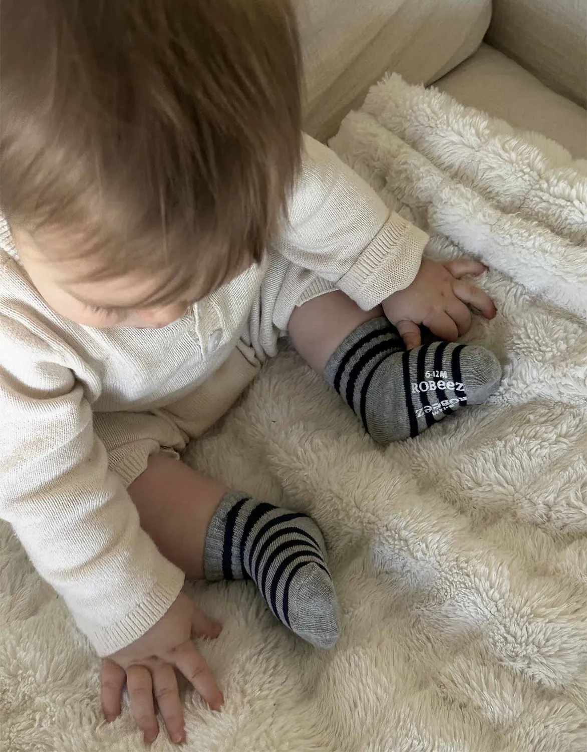 Robeez Daily Dave chaussettes bébé lot 3 rayées coton