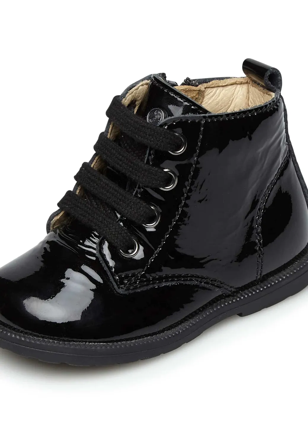 Falcotto ROBIN NEW bottines vernies à lacets noires 20
