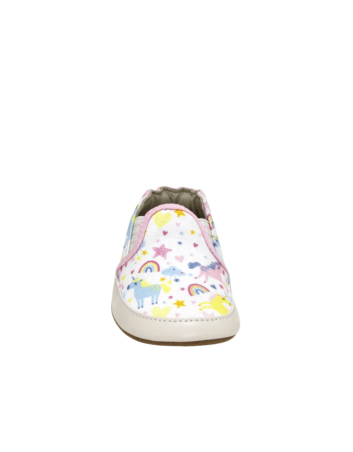Robeez Soft Soles Mini Unicorn chaussons bébé blanc toile