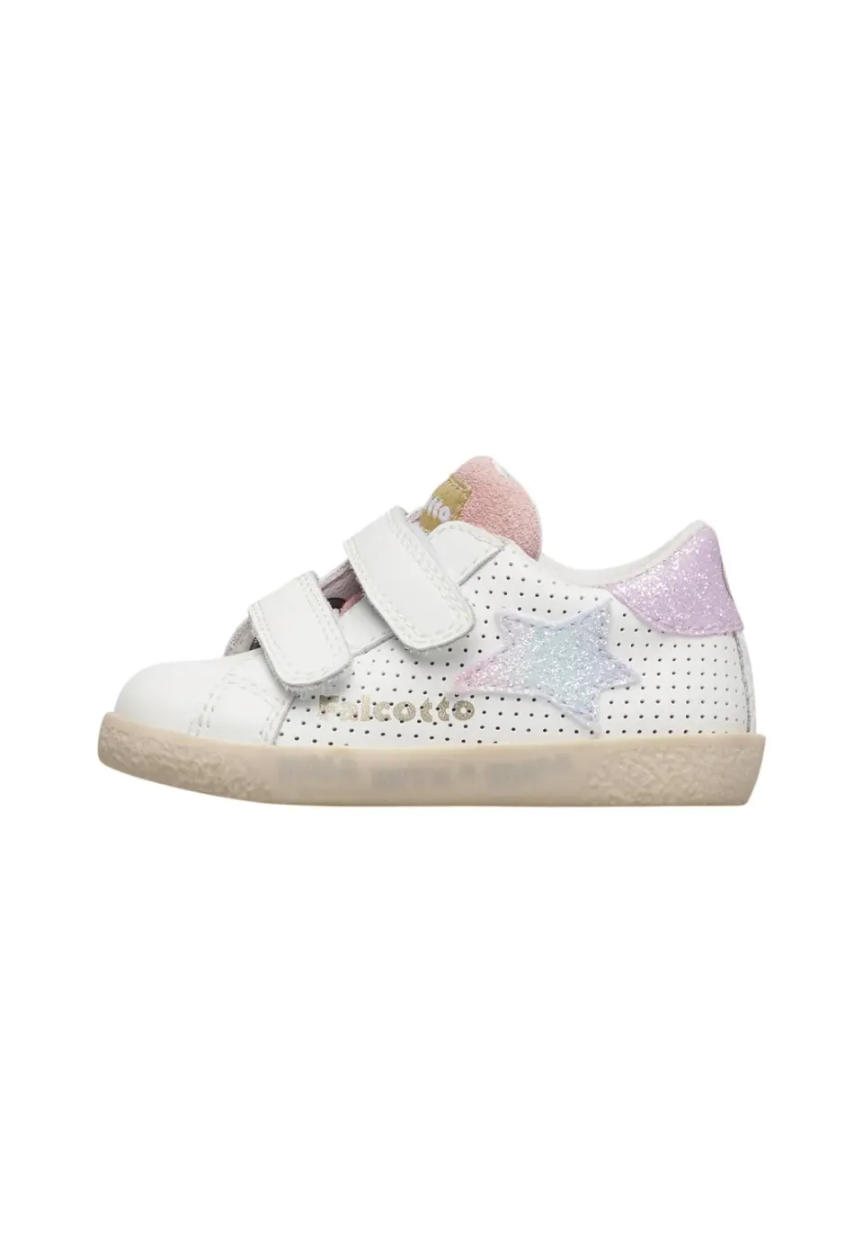 Falcotto Baskets Cuir Tissu Bébé Scratch