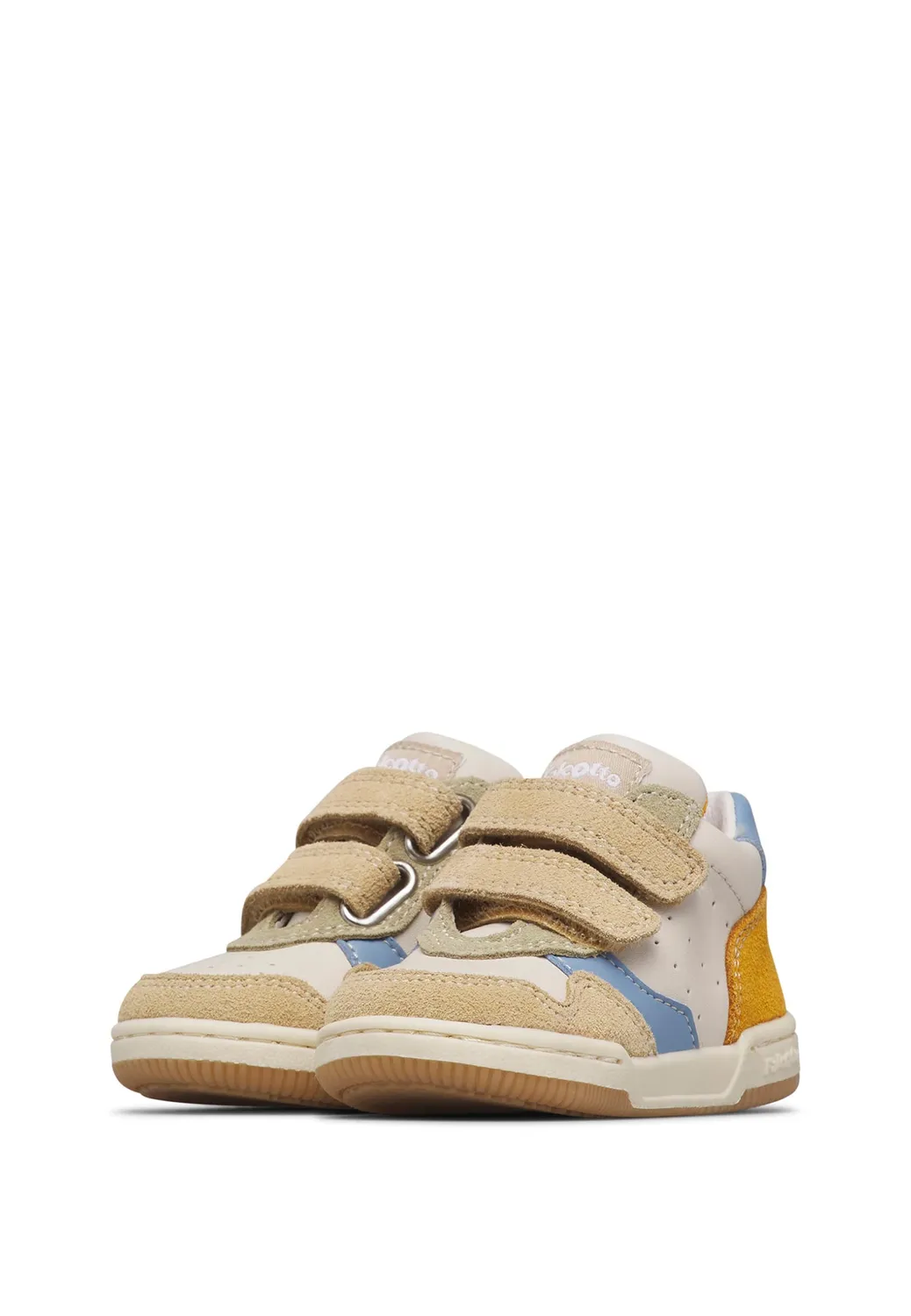 Falcotto Baskets Cuir Suède Enfant Double Velcro