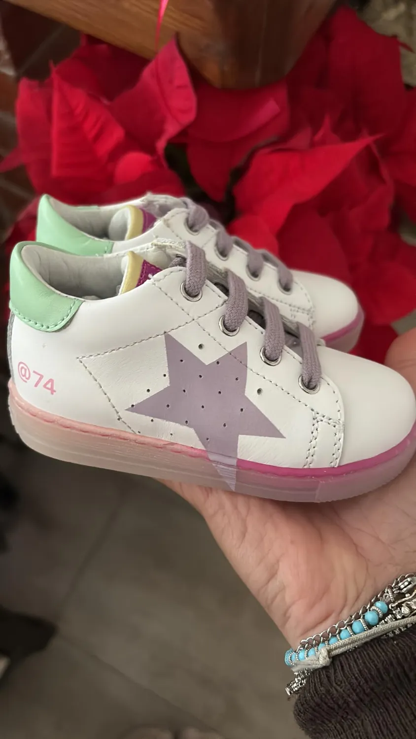 Falcotto Sneakers Cuir Étoile Enfant Respirantes