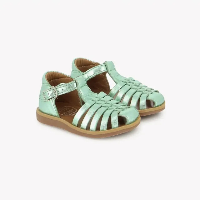 10is Poppy Pitti sandale cuir Vert d’Eau boucle