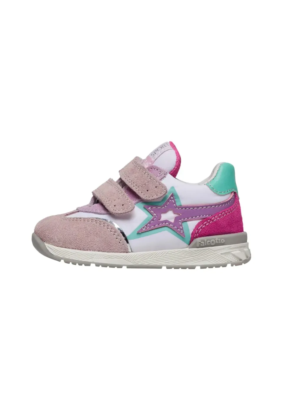 Falcotto baskets enfant daim tissu scratch cuir