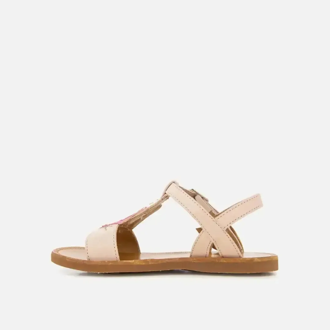10is Plagette Papillon sandale fille cuir rose papillon