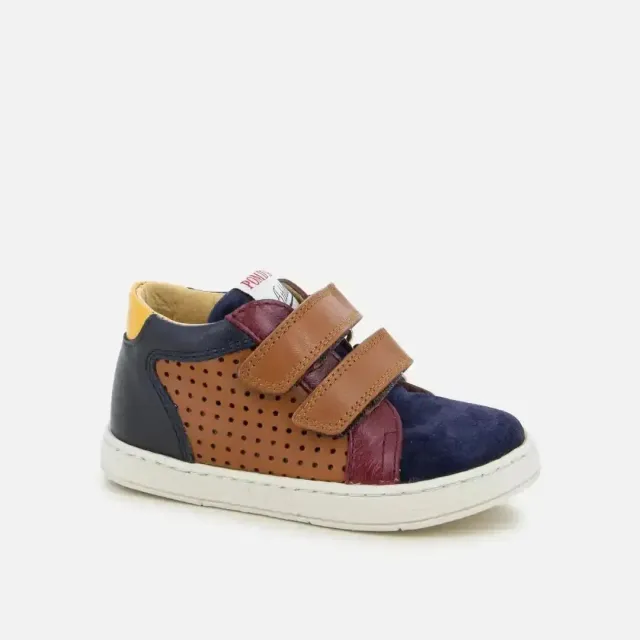 10is Mousse Easy Perfo baskets camel marine garçon