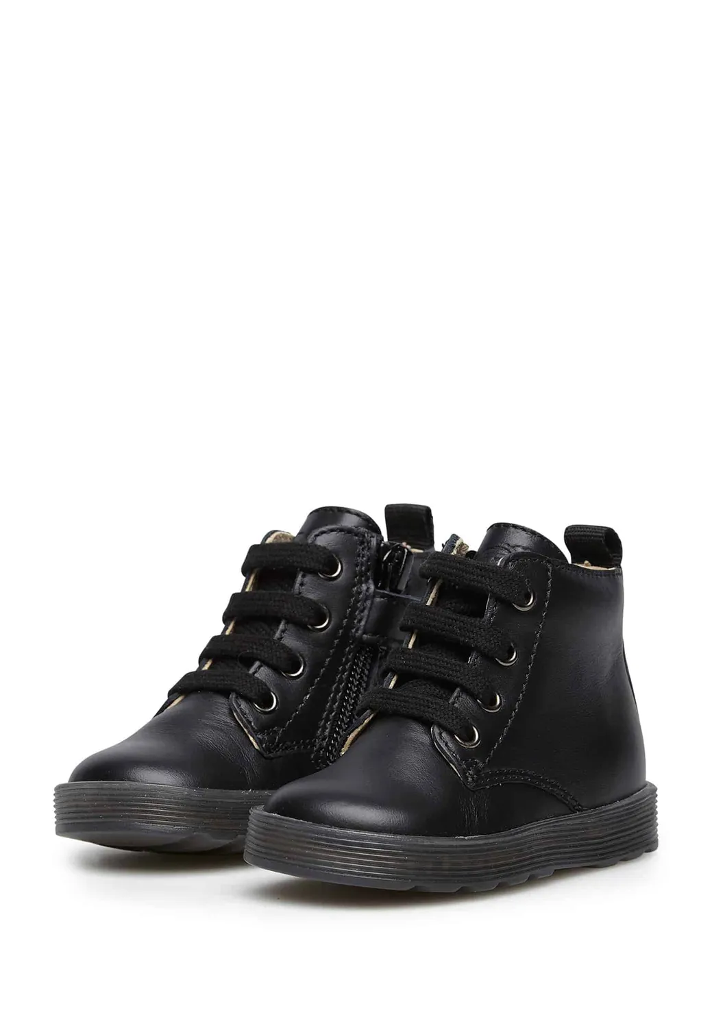 Falcotto bottine lacet cuir veau enfant zippée