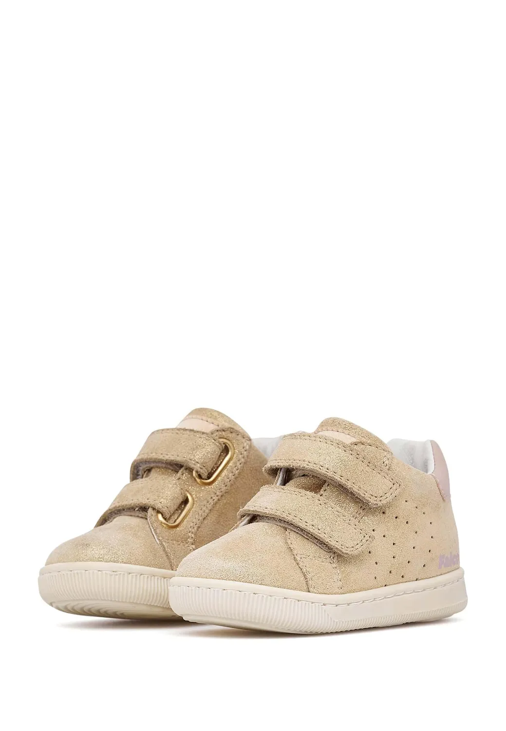 Falcotto baskets cuir et suède fille pailletées