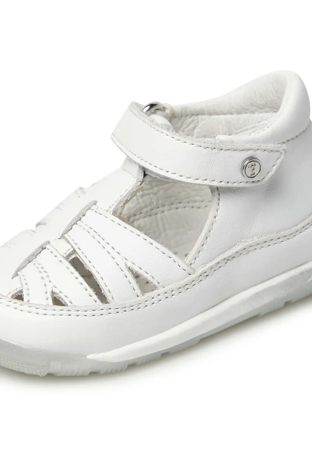 Falcotto Mipos sandales enfant cuir blanc velcro