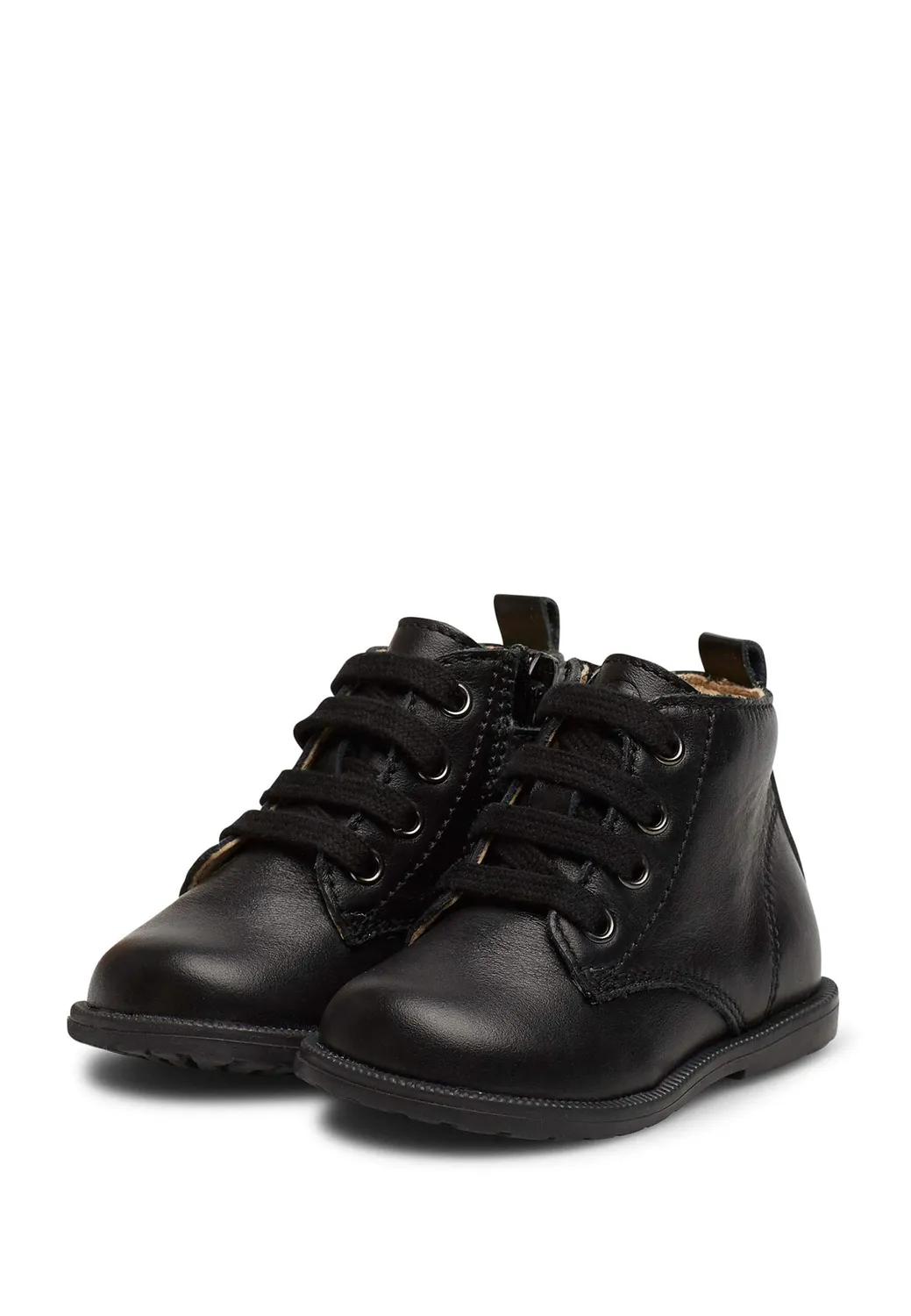 Falcotto bottines cuir zip lacets noir 26
