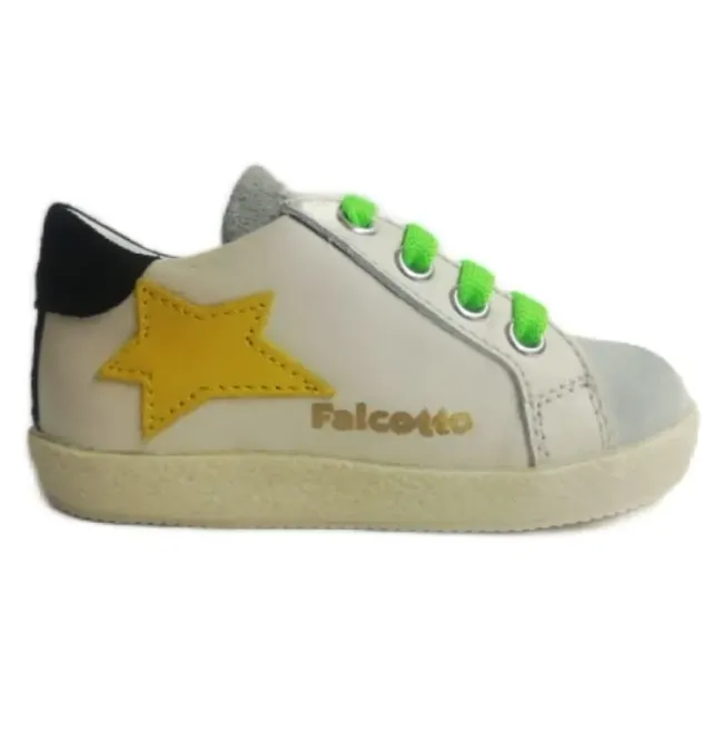 Falcotto Alnoite baskets cuir nappa blanc lacets