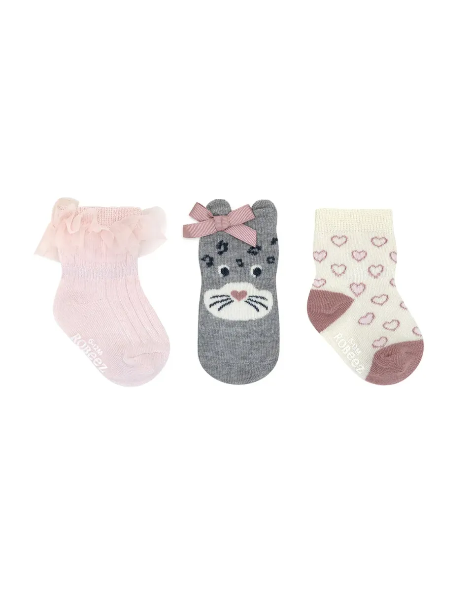 Robeez Cats Rule chaussettes bébé lot de 3 rose