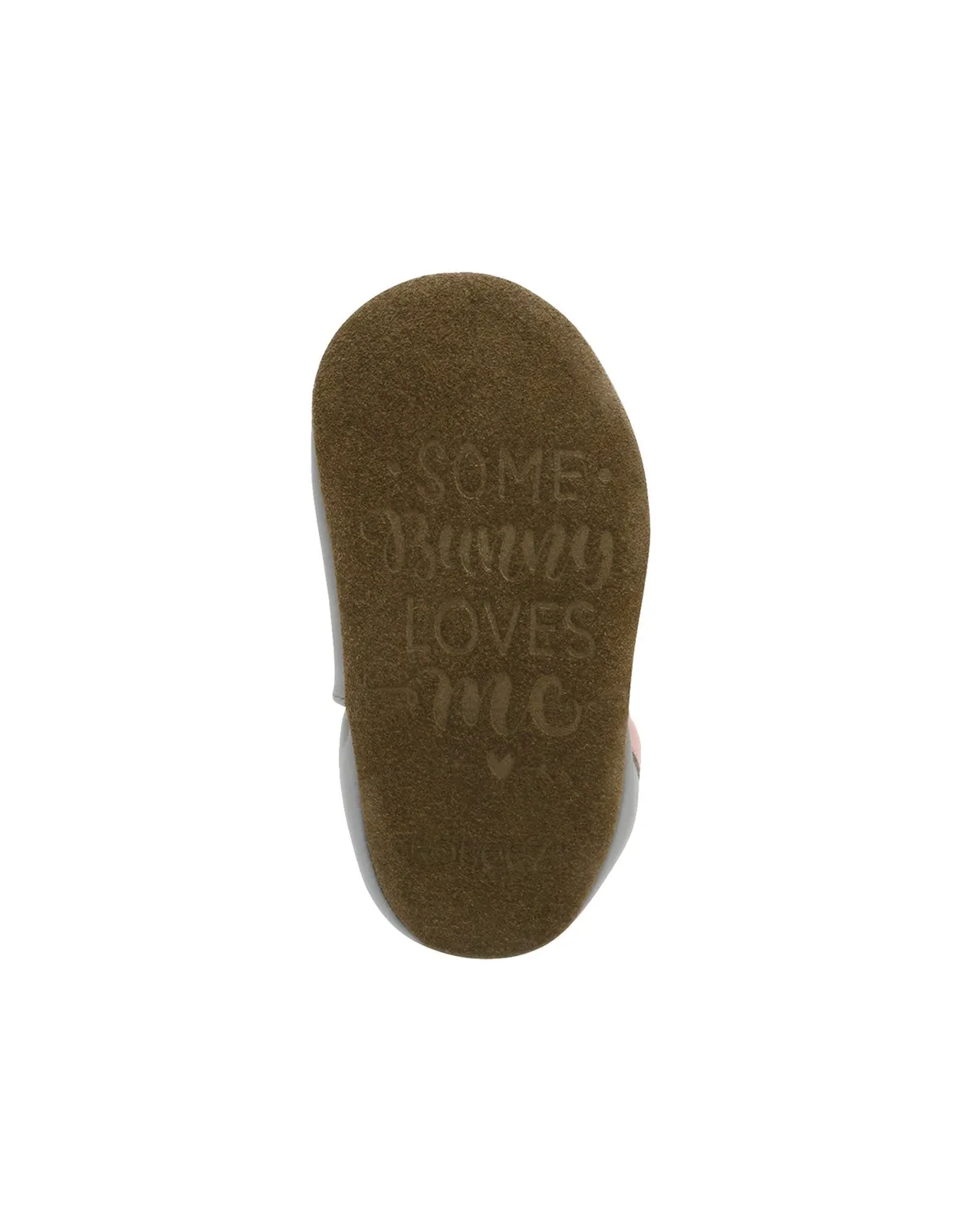 Robeez Soft Soles Heart Bunny chaussons bébé gris lapin
