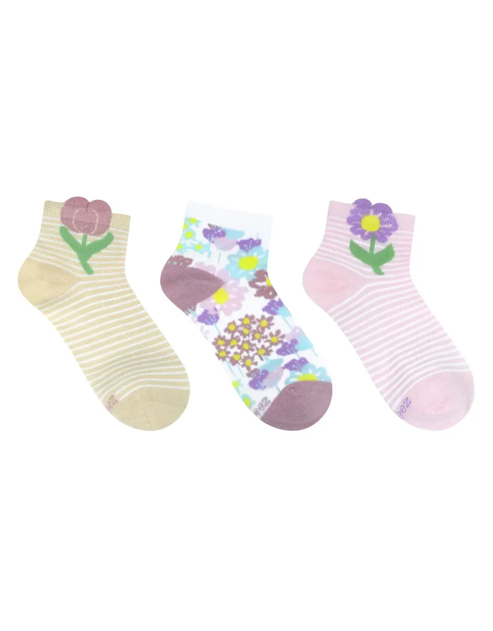Robeez My Little Garden socquettes enfant lot de 3 taupe fille