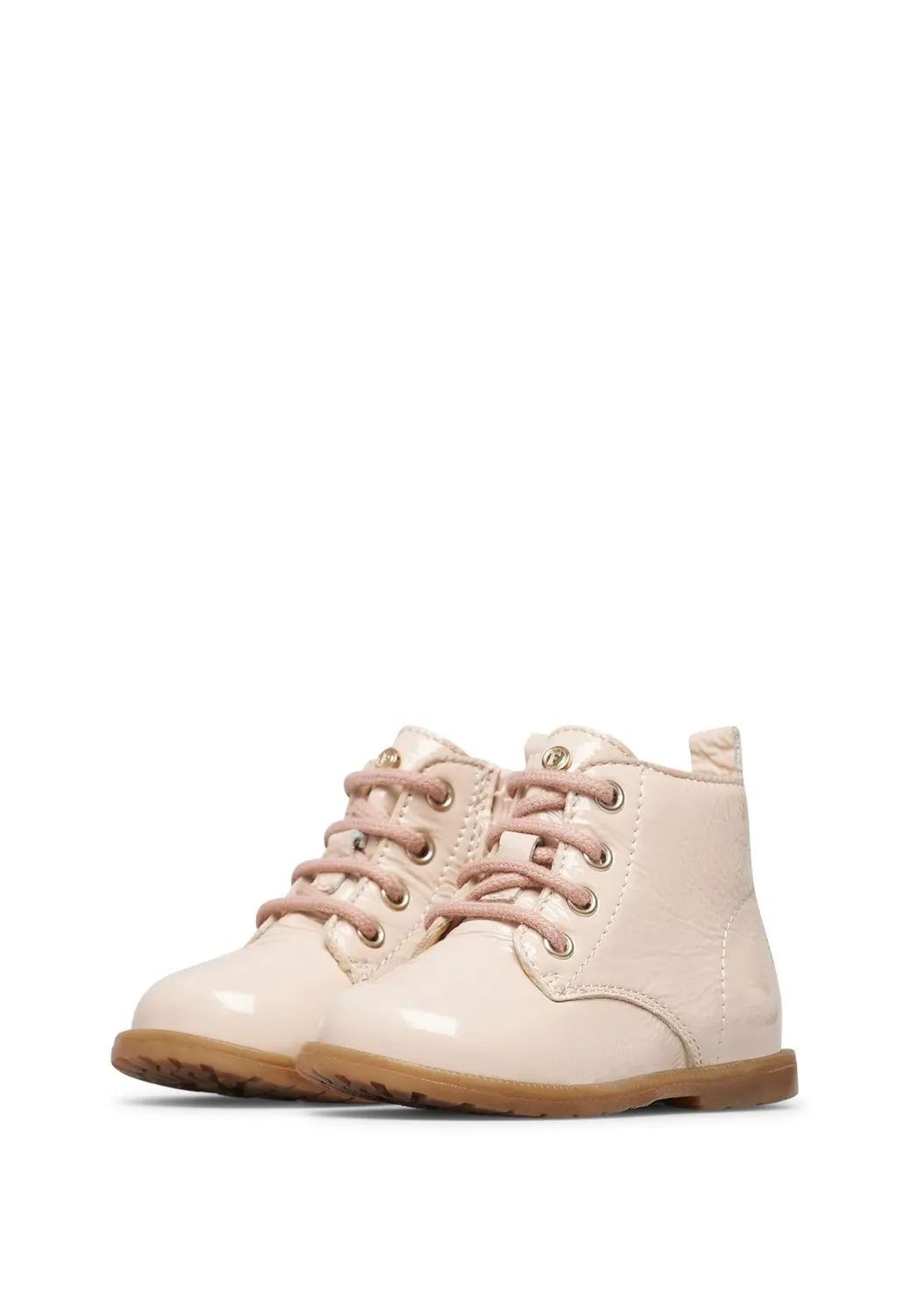 FALCOTTO Bottines vernies à lacets et fermeture éclair